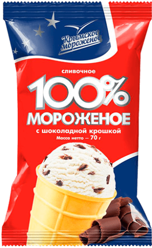 Стакан сливочный Шокол. мор. с шок крош, 70гр, ТМ Крымское мороженое