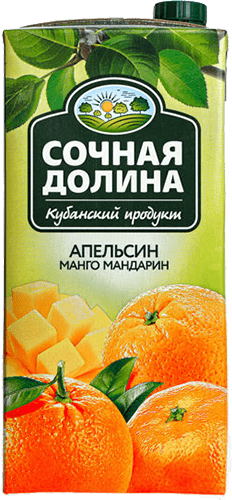 Сокосодержащий напиток из апельсинов, манго и мандаринов 1,93л ТМ Сочная Долина