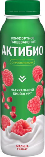 АктиБио Биойогурт обогащенный Малина гранат 1,5% 260г Бут.